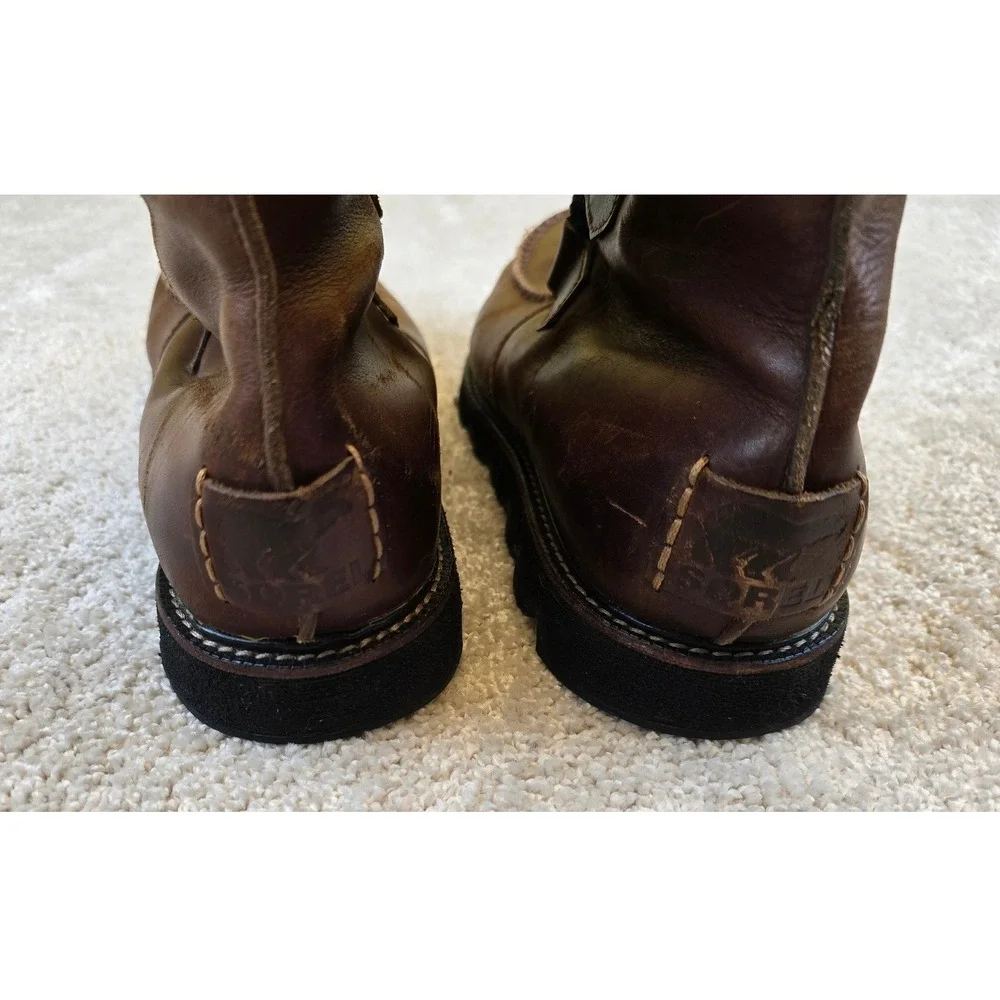 Sorel Mad Leather Boots Men's 11 Brown NM1756-204 Kezar Ankle Lace‎ Up